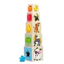 Woody 95005 Eco Wooden Sorting Game with Pictures and Numbers (10 pcs) for Children Aged 3 and Up (10.6x41 cm)
