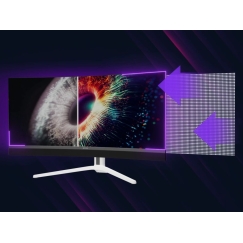 LORGAR 34MP1 UWQHD MiniLED spēļu monitors Pro 34'' (3440*1440) VA izliekts melns/piens balts