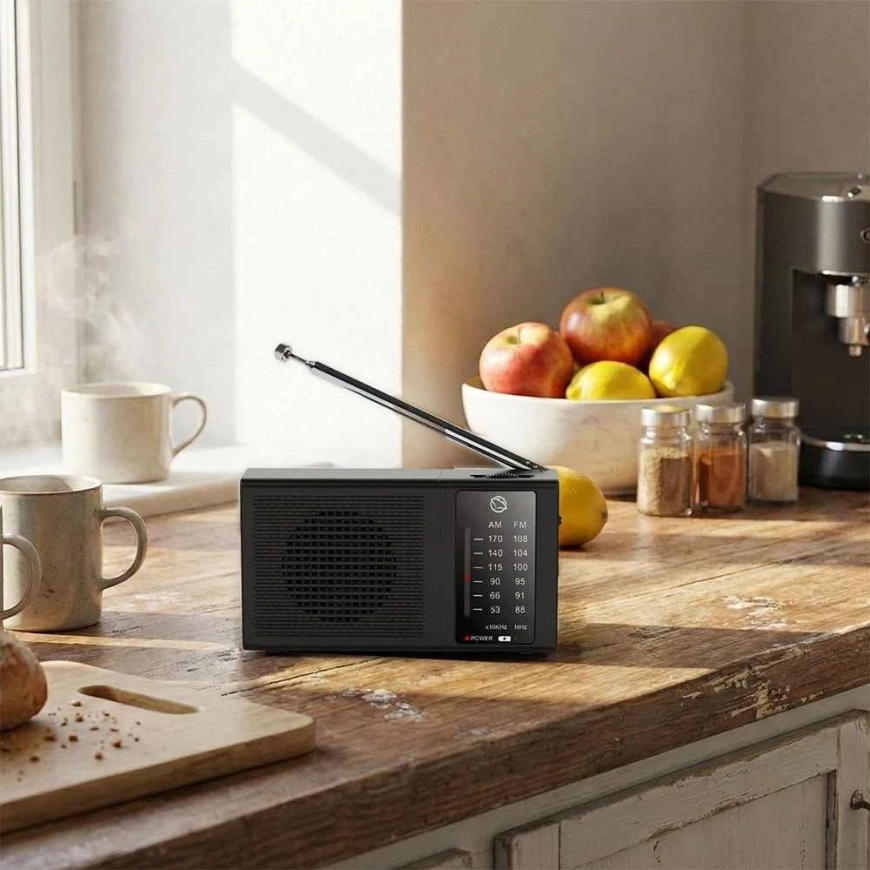 Manta MARDI120BK COSTA Portable FM/AM Radio with Built-in Rechargeable Baterija, Juodas – 3