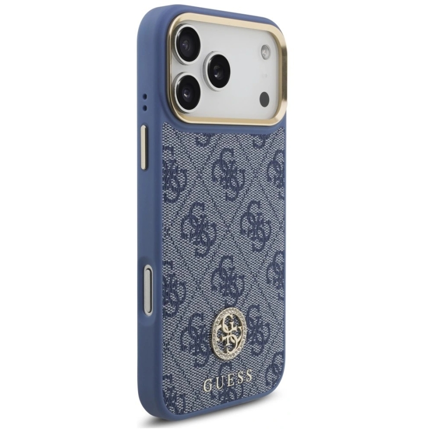 Guess 4G Strass Logo MagSafe -kuori iPhone 18 Pro Max / 17 Pro Max -laitteelle, sininen – 5
