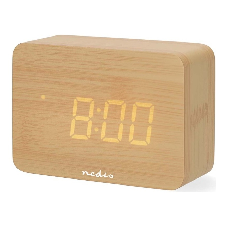 Nedis digitaalinen radiokello puusta CLDK2008BN (5412810473991)