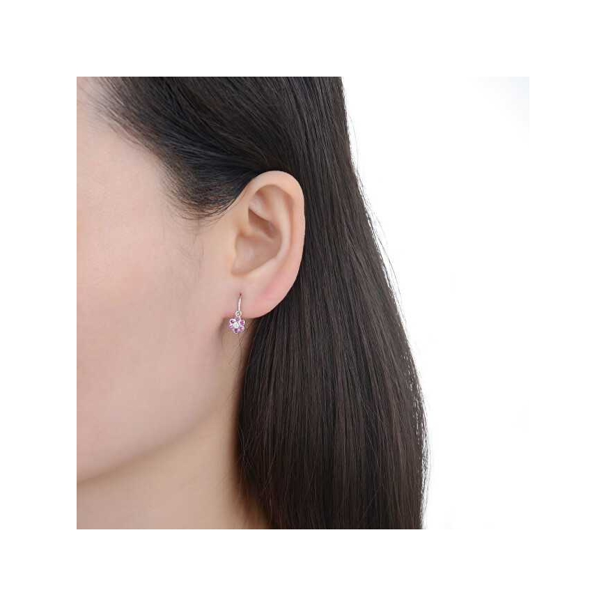Moiss Sidabrinis children's earrings Flower with zircons E0000660 – 2
