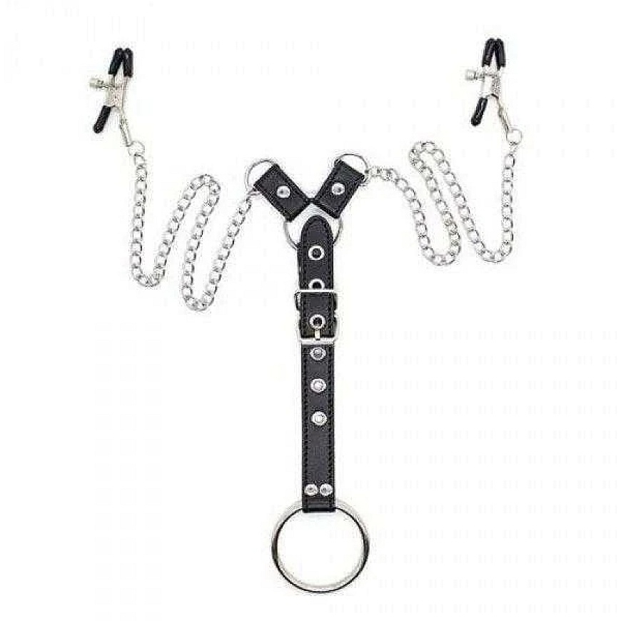 Toyz4Lovers Vīriešu nipļu skavām BDSM dzimumlocekļa gredzens