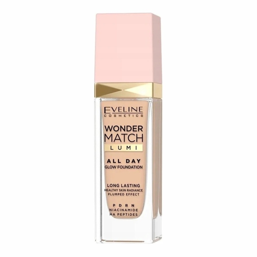 Eveline Cosmetics Wonder Match Lumi All Day Glow pitkäkestoinen hehkuva meikkivoide 20 Nude 30ml
