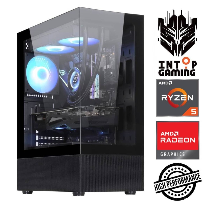 INTOP Ryzen 5 5500 16GB 1TB SSD M.2 NVME+2TB RX9060XT 16GB no-OS