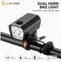 JOHORSE USB Rechargeable Bike Headlight with 120dB Electric Horn, 300LM 4 LED Bicycle Front Light, 7 Lighting Modes, Handlebar R JOHORSE USB Rechargeable Bike Headlight with 120dB Electric Horn, 300LM 4 LED Bicycle Front Light, 7 Lighting Modes, Handlebar R