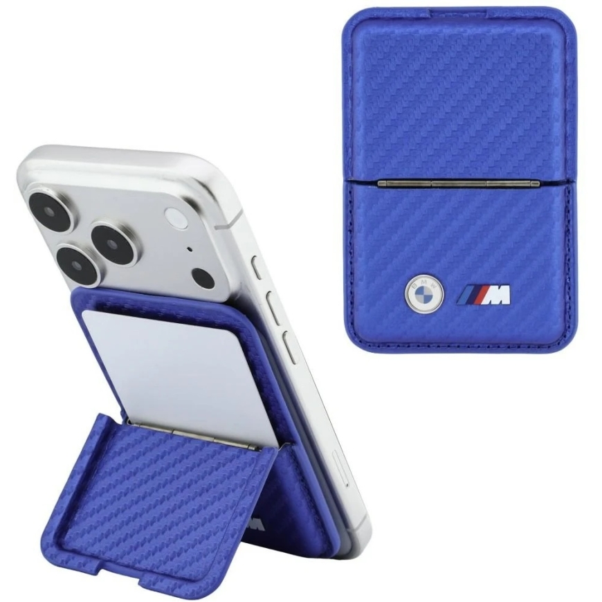 BMW M Carbon Lompakko Kuori Metallilogot MagSafe sininen – 3