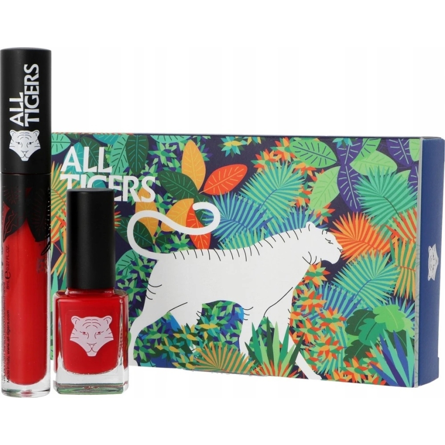 „Set All Tigers“: looduslikud ja vegan vedelad huulepulgad „888 Call Me Queen“, 8 ml + looduslik ja vegan „Küünelakk“ „298 Hit I – 2