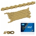 Grandinė KMC X12 Ti-N Gold 12 pavarų 126 jungčių Waxed Grandinė KMC X12 Ti-N Gold 12 pavarų 126 jungčių Waxed
