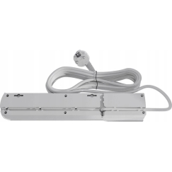 Plastrol Power Strip with Fuse and Surge Protection System, Professional, 5 Outlets, Length 1.5 m, 10 A, 230 V, 2300 W, Gray