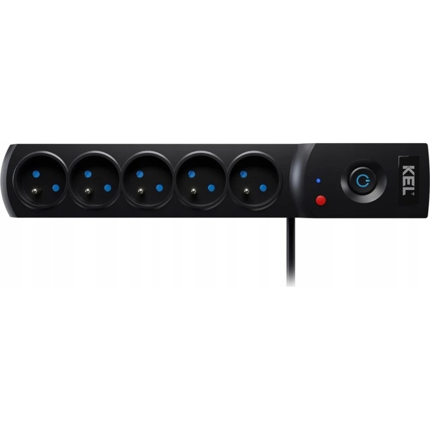 Plastrol Maitinimo juosta su saugikliu ir apsaugos nuo viršįtampių sistema, profesionali, 5 lizdai, ilgis 1,5 m, 10 A, 230 V, 23 – 4