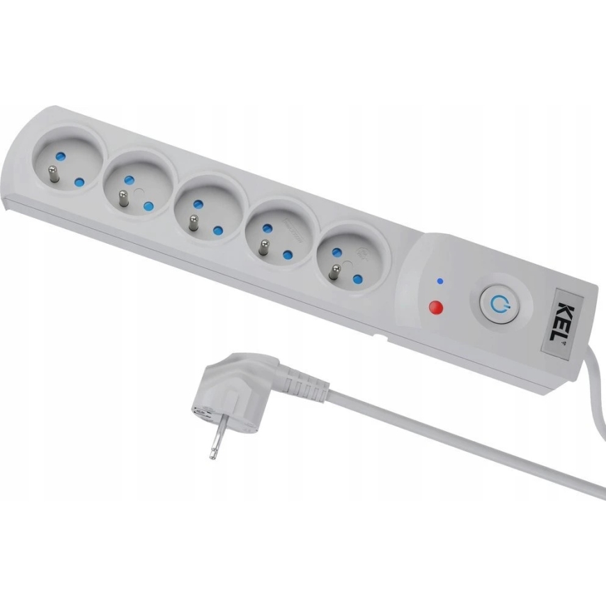 Plastrol Virtajohto sulakkeella ja ylijännitesuojajärjestelmällä, ammattilaiselle, 5 pistorasiaa, pituus 1,5 m, 10 A, 230 V, 230 – 5