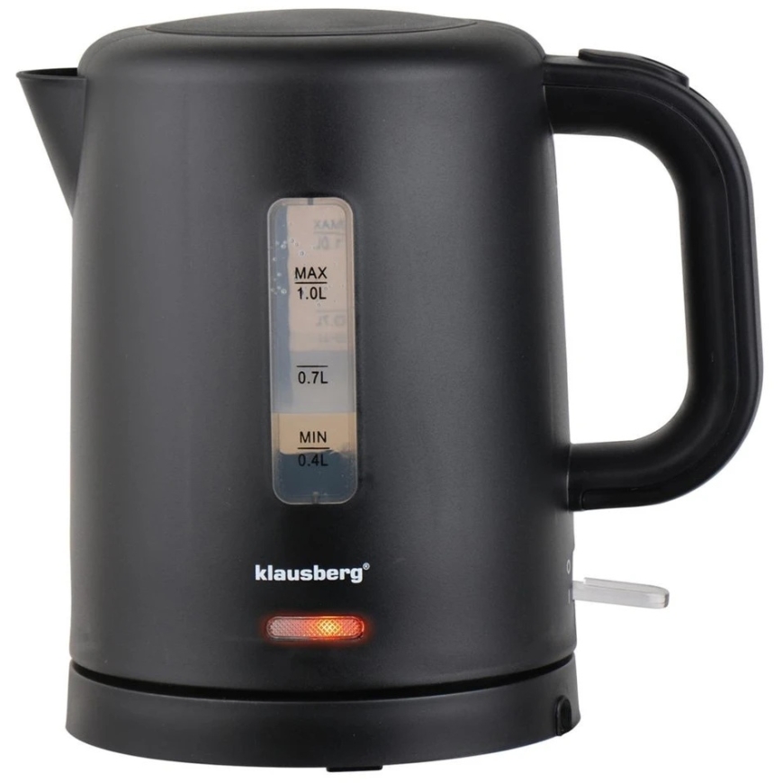 Elektriskais tējkanna, ceļojumu, melns, 1,0l, Klausberg, KB-9046 – 2