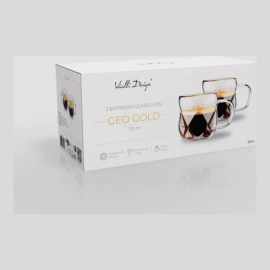 Vialli Design 2 espresso-kupillista 120 ml Geo Gold (32118) – 3