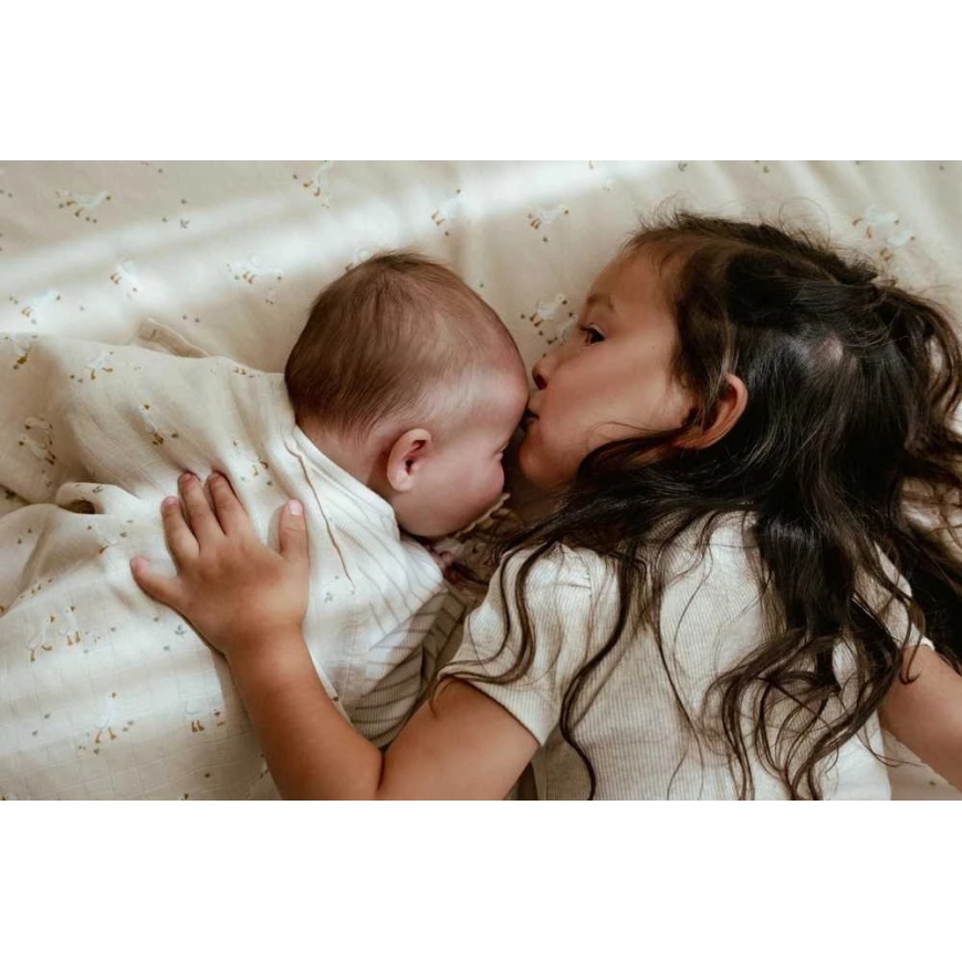 Little Dutch Deka 110x140 cm Pelēka Dzeltens Newborn Naturals – 3
