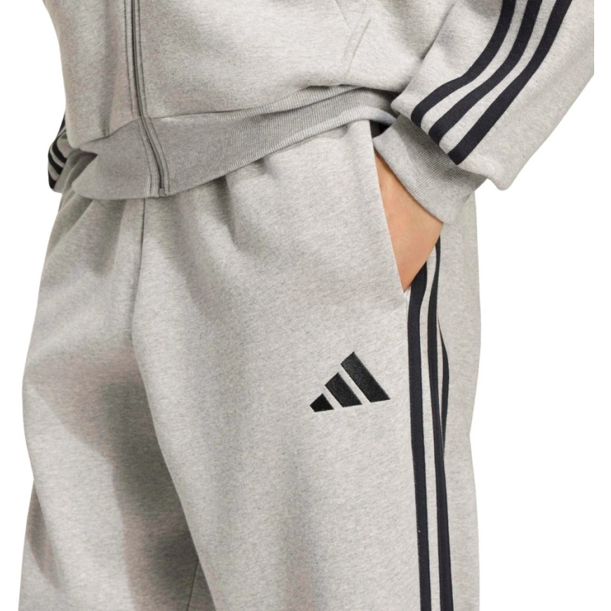 Vīriešu adidas Essentials 3-Stripes Fleece Tapered Cuffed bikses pelēkas KY4127 (M) – 4