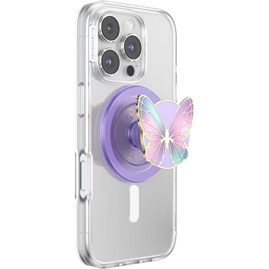 PopSockets Emaljibutterfly Prism MagSafe telefonihoidja ja alus, lavendlivärvi – 3