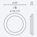 Встраиваемый светодиодный светильник MOLLY 230 В AC 12 Вт 1200 лм CCT (3K/4K/6K) круглый белый D 145 мм 200784-II (5905378224568 Встраиваемый светодиодный светильник MOLLY 230 В AC 12 Вт 1200 лм CCT (3K/4K/6K) круглый белый D 145 мм 200784-II (5905378224568