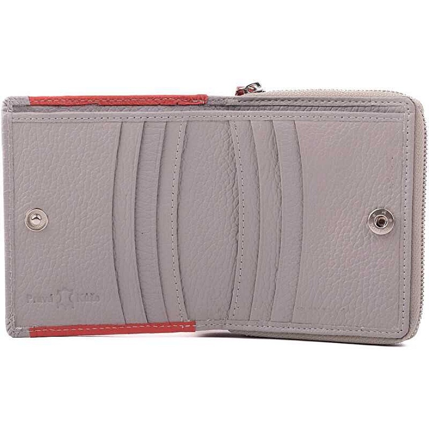 Segali Women's Leather Wallet 7544 B, lobster/grey – 5