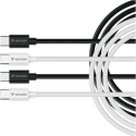 Verbatim Sync & Charge USB-C to C Essentials 60W Cable Black / White 2 pcs. 32391 Verbatim Sync & Charge USB-C to C Essentials 60W Cable Black / White 2 pcs. 32391