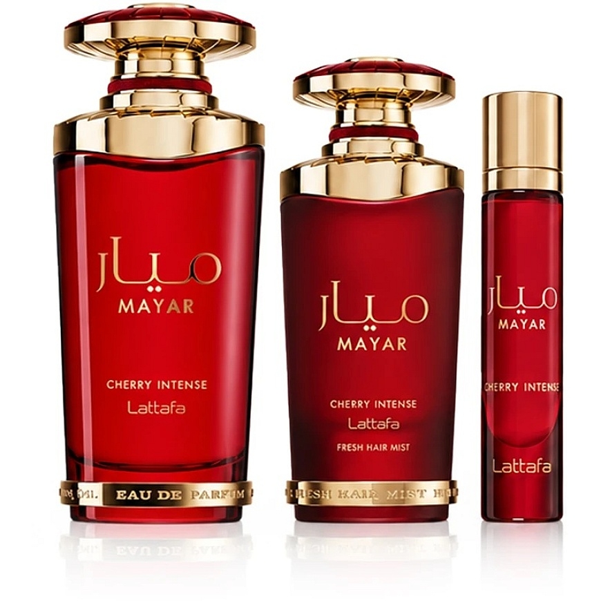 Lattafa Perfumes Mayar Cherry Intense Gift Set EDP 100 ml, mini EDP 12 ml and hair mist 50 ml – 2