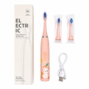 Kids Rechargeable Sonic Electric Toothbrush, USB Charging, 3 Brush Heads (1+2 Replacement Heads), Soft Bristles, Waterproof, Bun Kids Rechargeable Sonic Electric Toothbrush, USB Charging, 3 Brush Heads (1+2 Replacement Heads), Soft Bristles, Waterproof, Bun