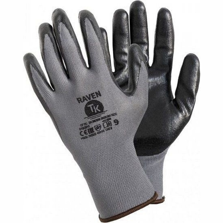UN POLYESTER + NITRILE RAVEN KOOSTEKOJAKÄSIN KOKO 9 (1 PARI)