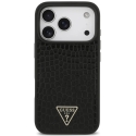 Guess Croco Triangle Logo MagSafe -kotelo iPhone 18 Pro / 17 Pro:lle, musta Guess Croco Triangle Logo MagSafe -kotelo iPhone 18 Pro / 17 Pro:lle, musta