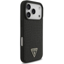 Guess Croco Triangle Logo MagSafe Case for iPhone 18 Pro / 17 Pro, black