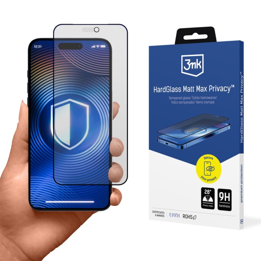 Apple iPhone 18 Pro - 3mk HardGlass Matt Max Privacy (5903108780773)