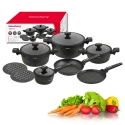 12-piece kitchen utensil set, cast aluminum, marble non-stick coating, induction, black, Klausberg, kb-7966 12-piece kitchen utensil set, cast aluminum, marble non-stick coating, induction, black, Klausberg, kb-7966
