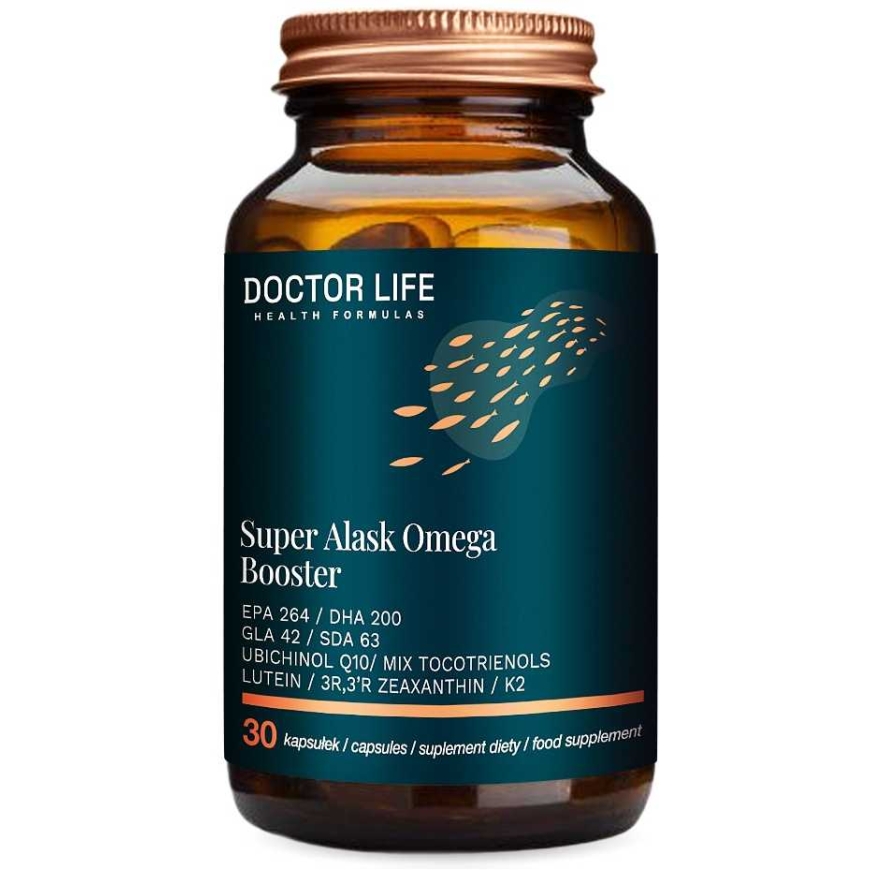 Doctor Life Süda toetav ja põletikku vähendav toidulisand Super Alask Omega Booster 30 kapslit