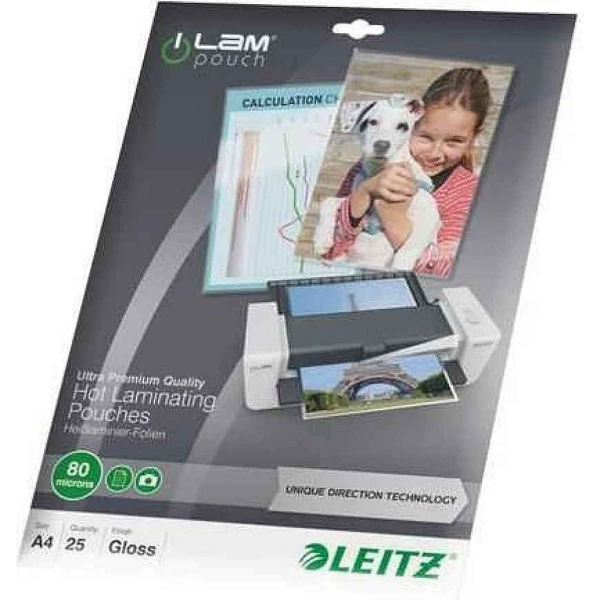 Leitz-laminointikalvo, 80mic, A4, 25 kpl (7479-00-00) – 2