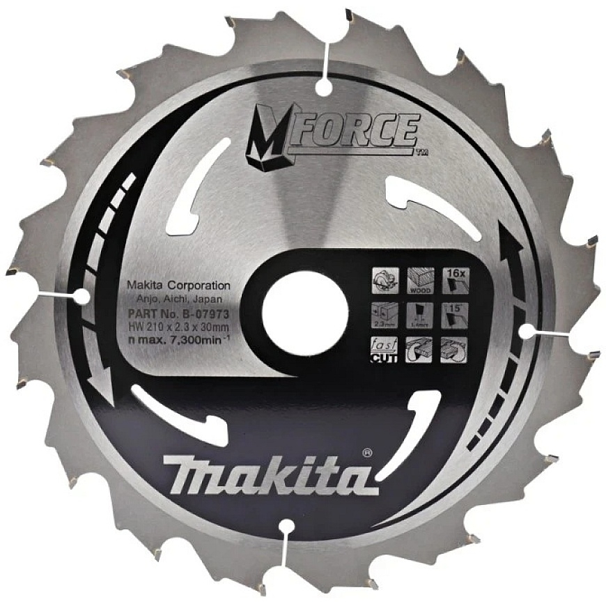 Cutting disc for wood Makita MFORCE 210x2.3x30.0 mm Z16 15°