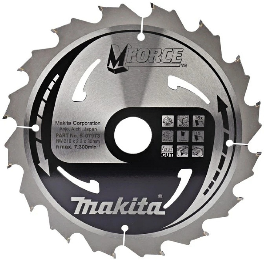 Cutting disc for wood Makita MFORCE 210x2.3x30.0 mm Z16 15° – 2