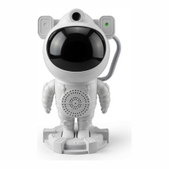 Astronautu gudrā LED lampa ar Bluetooth skaļruni, RGB nakts gaisma, tālvadība, 360° rotējoša galva, balta