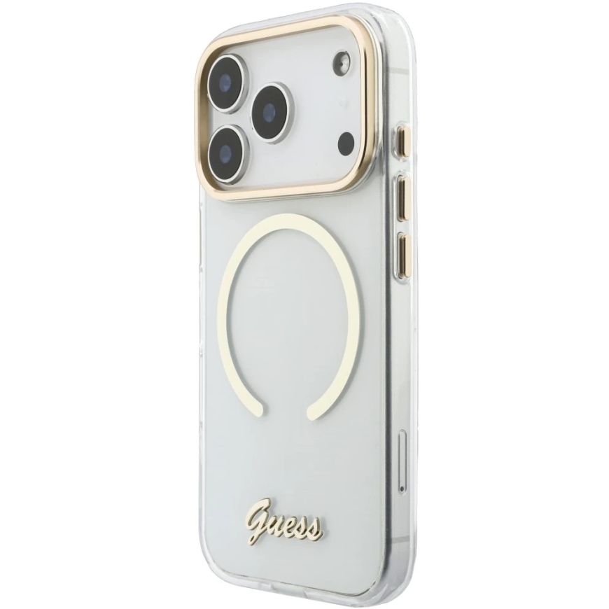 Чехол Guess IML Script Metal MagSafe для iPhone 18 Pro Max / 17 Pro Max, прозрачный – 3