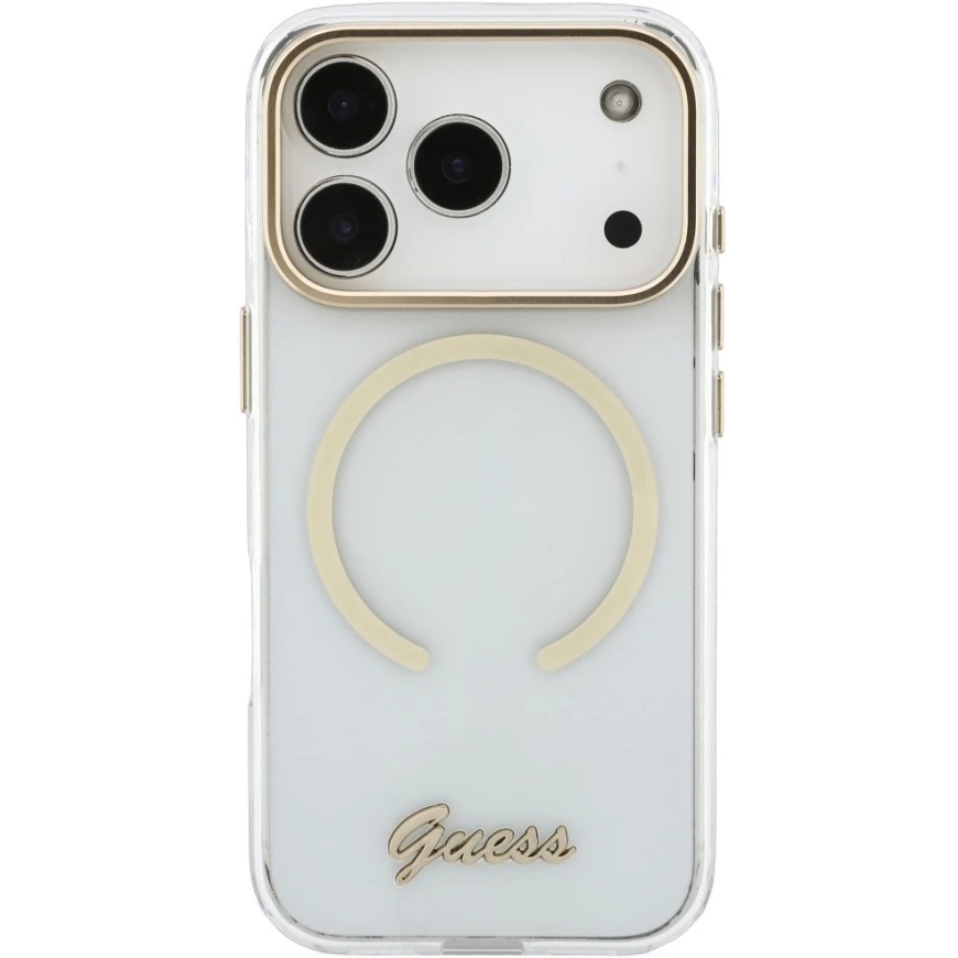Guess IML Script Metal MagSafe vāciņš iPhone 18 Pro Max / 17 Pro Max, caurspīdīgs – 4
