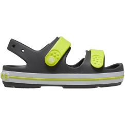 Kids' Crocs Crocband Cruiser Sandals, Graphite and Yellow Color