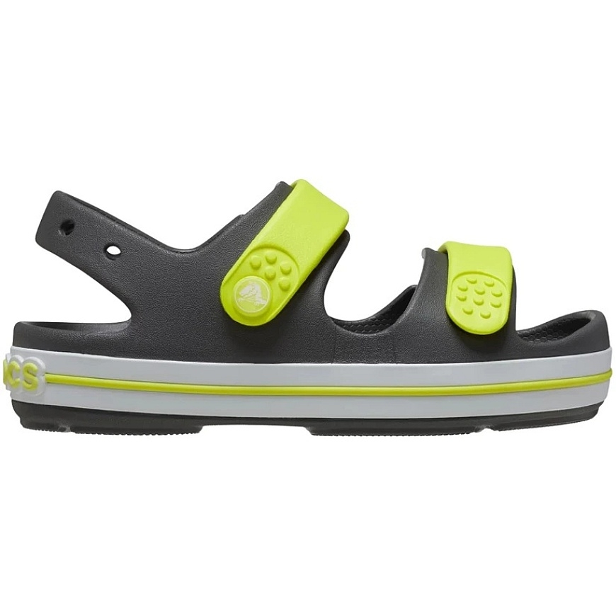 Детские босоножки Crocs Crocband Cruiser, графитового и желтого цвета