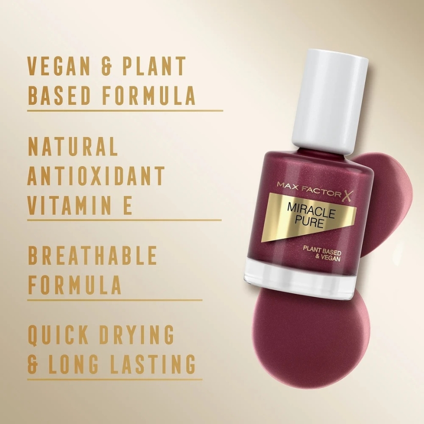 "Max Factor Miracle Pure" nagų lakas 373-Regal Garnet – 4