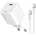ColorWay 1x USB-C-verkkolaite/ GaN/ PD/ PPS/ 30W, Valkoinen ColorWay 1x USB-C-verkkolaite/ GaN/ PD/ PPS/ 30W, Valkoinen
