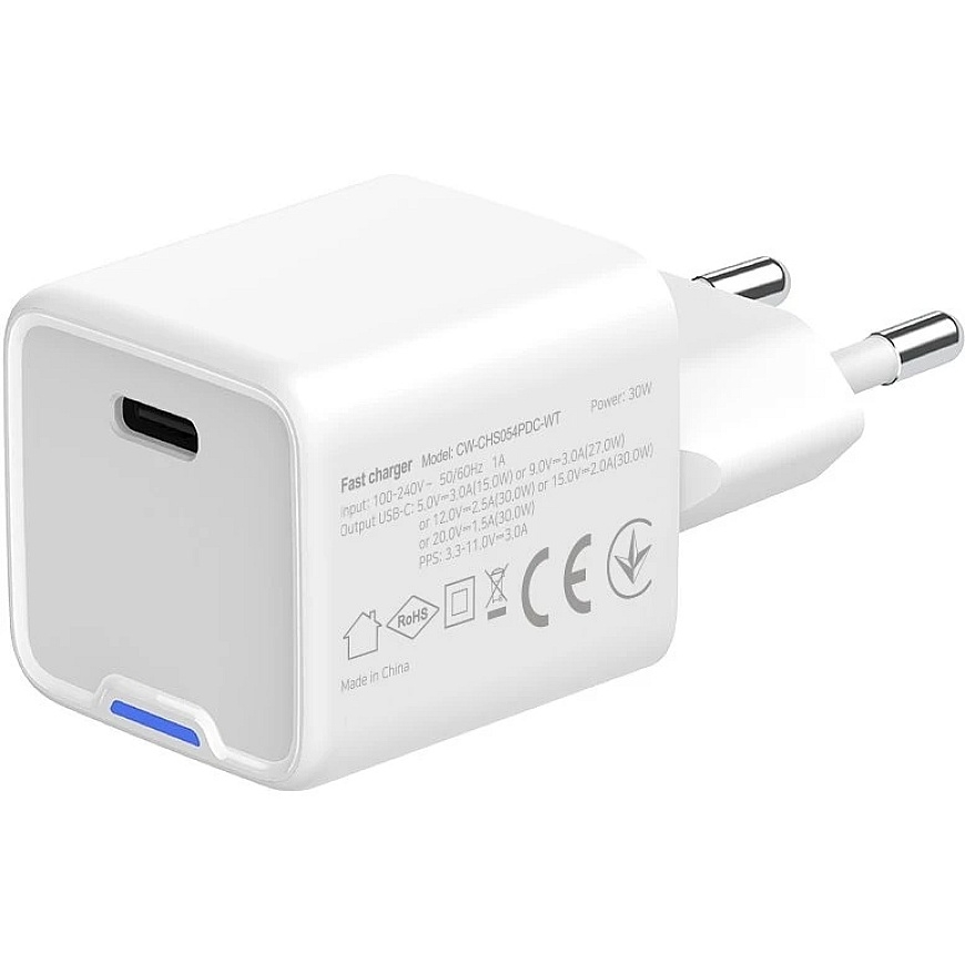 ColorWay 1x USB-C tīkla lādētājs/ GaN/ PD/ PPS/ 30W, Balts – 4