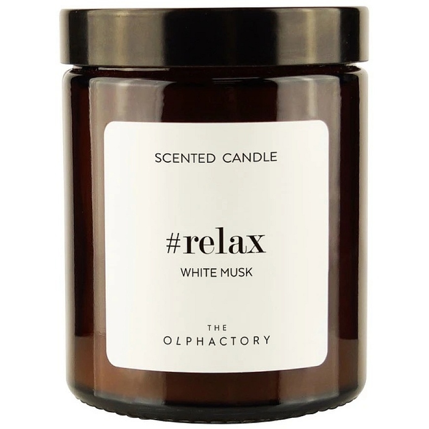 The Olphactory Relax valge muskuse lõhnaküünal, 135 g