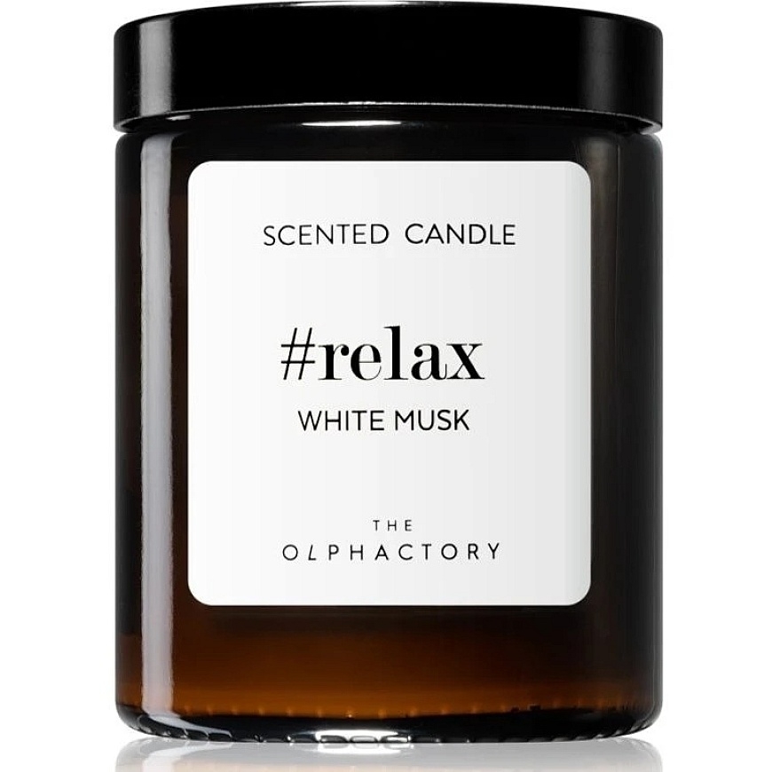 The Olphactory Relax valge muskuse lõhnaküünal, 135 g – 3