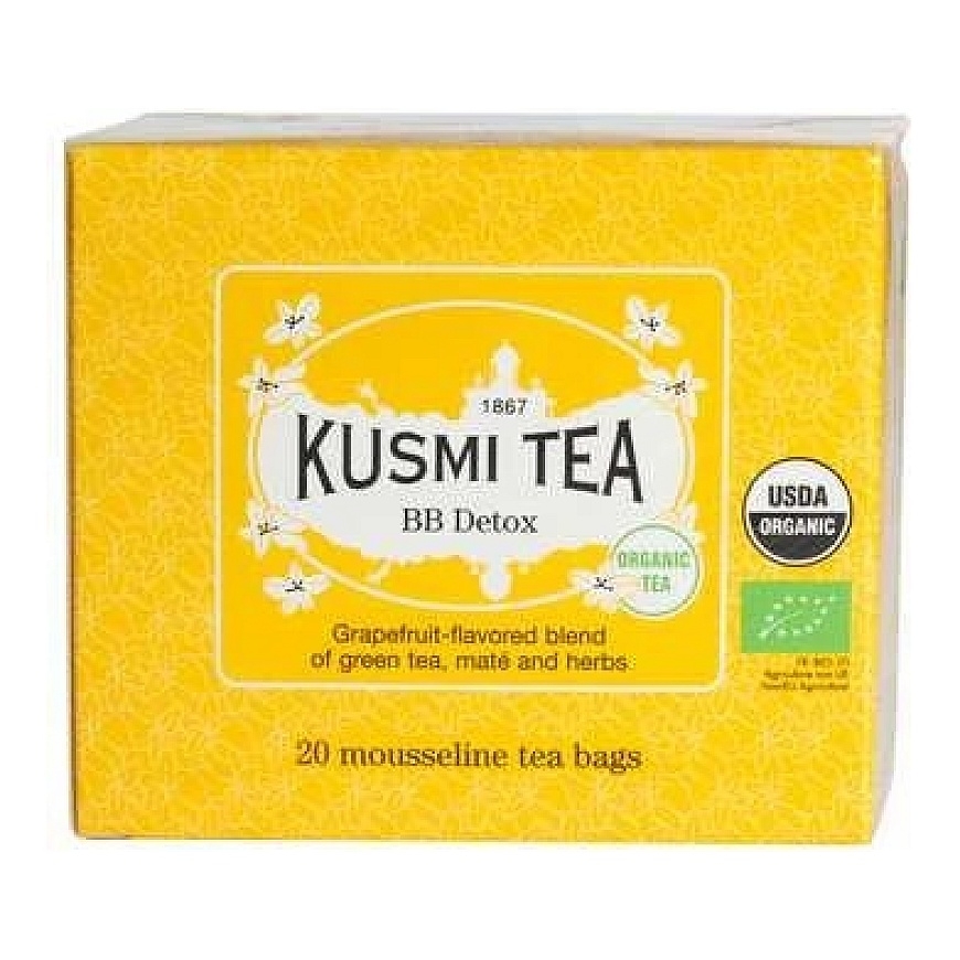 Orgaaniline rohelise ja piparmündi tee segu "Kusmi Tea BB Detox" – 20 musliinkotid