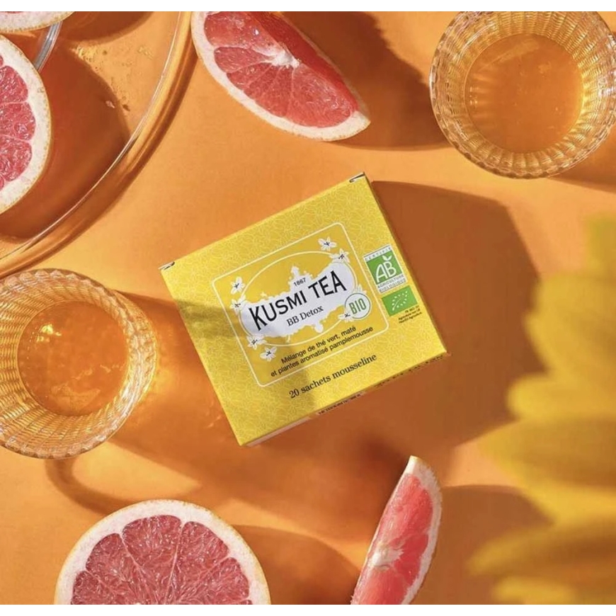Luonnollinen vihreä ja piparminttuteeseos "Kusmi Tea BB Detox" – 20 musliinista tee-pussia – 3