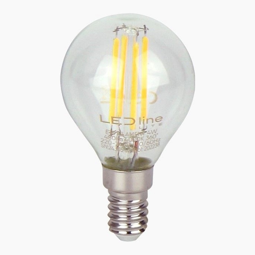 LED spuldze E14 4W 4000K 480lm 220-240V FILAMENT G45 GLOBE LED line LITE (5905378202238)