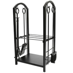 ATL DA808 Metal Firewood Holder 40x30x73cm + accessories