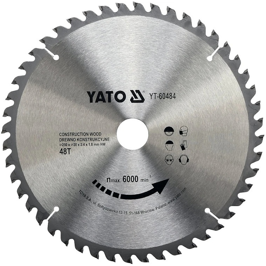 Pjovimo diskas medienai Yato YT-60484 250x30 mm Z48 – 2